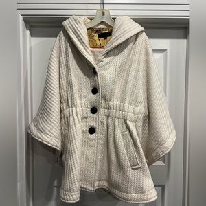 Cream Poncho Style Coat